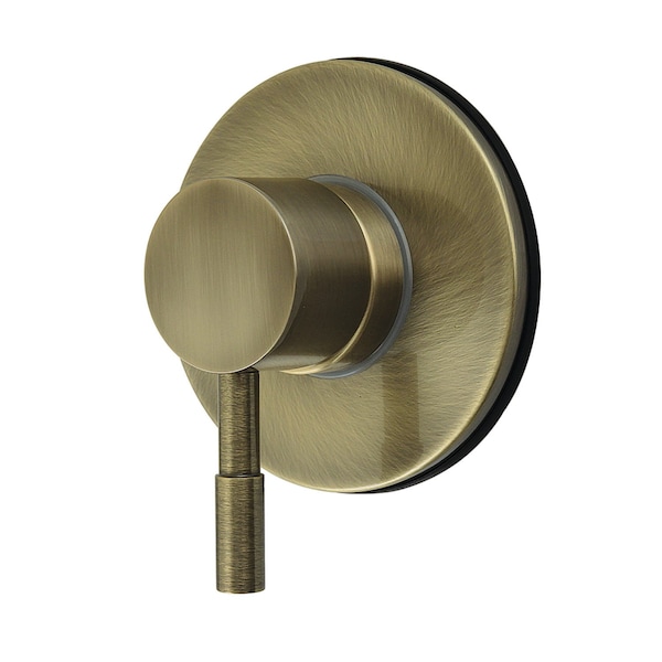 Kingston Brass Single-Handle Six-Way Diverter Valve with Round Trim Kit, Antique Brass KS4033DL - main