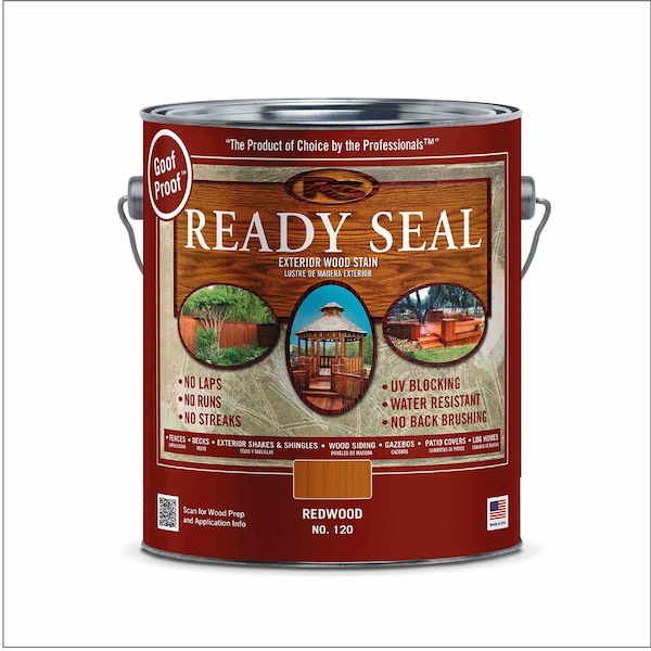 Ready Seal 120 Exterior Wood Stain and Sealer, Redwood, 1 Gallon 370015 - main