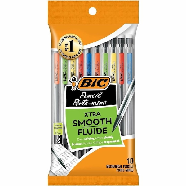 Bic Mechanical Pencil, 0.7mm, Assorted Barrels, 10/Pack MPP101 - main
