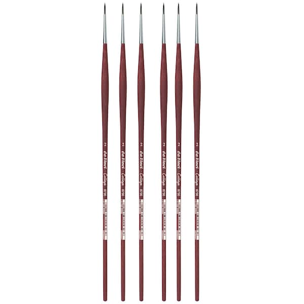 Da Vinci COLLEGE Student Brush, Synthetic, Acrylic & Oil, Round, Series 8730, Size 2, 6PK VA-8730_2 - main