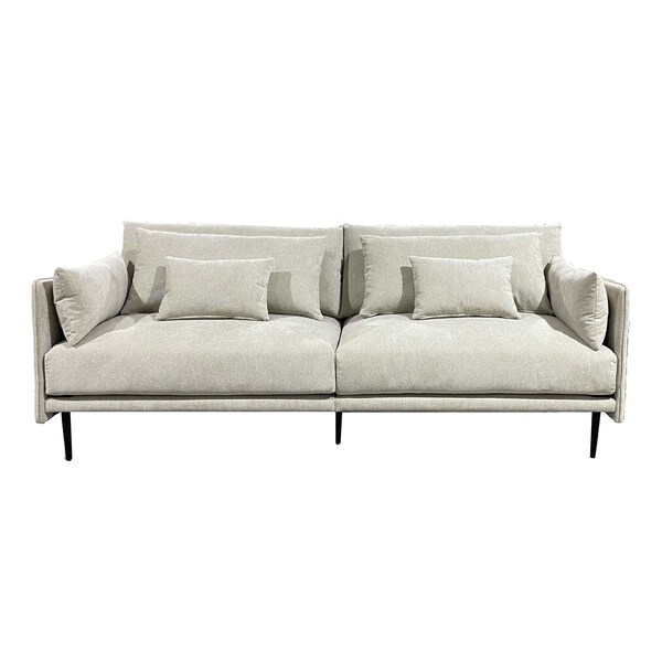 Homeroots 85" Beige Fabric Solid Wood Sofa 672575 - main