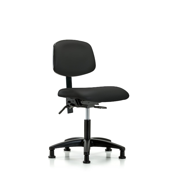 Blue Ridge Ergonomics Desk Chair Desk Chair, Vinyl, Tilt Glides, Blk, No Arms, 18" to 23" Height, Vinyl, Black BR-VDHCH-RG-T1-A0-RG-8540 - main