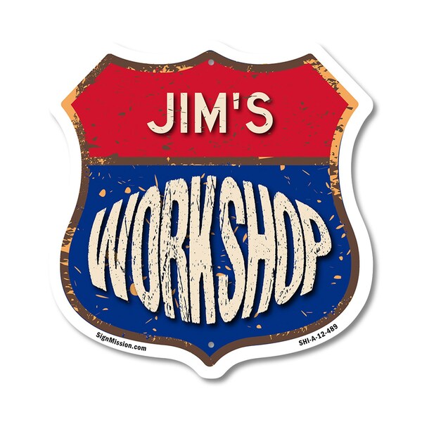 Signmission Jim's Workshop, 12 Inch X 12 Inch, Aluminum Metal Sign SHI-A-12-489-JIM - main