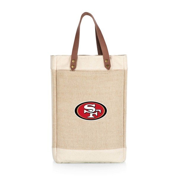 Picnic Time Family Of Brands NFL San Francisco 49ers - Pinot Jute 2 Bottle Insulated Wine Bag 539-02-187-274-2 - main