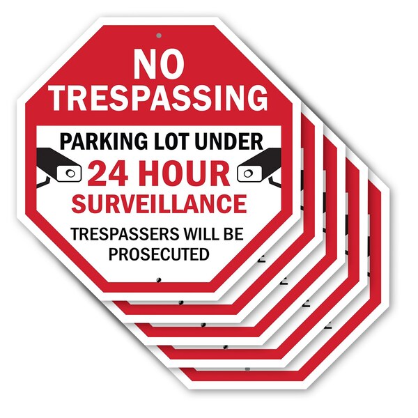 Signmission No Trespassing Parking Lot Under 24, 10 inch X 10 inch, Aluminum Metal Signs, 5PK OC-A-5Pack-10-115 - main
