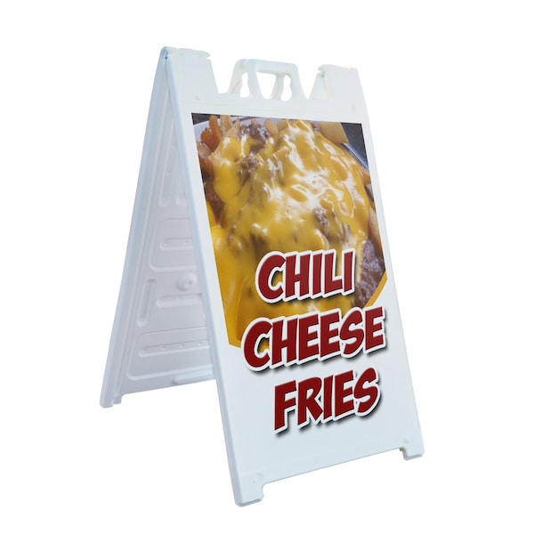 Signmission Chili Cheese Fries, A-Frame & 2 Decals Installed, Heavy-Duty Plastic Frame SBHD-D-2436-Chili Cheese Fries - main