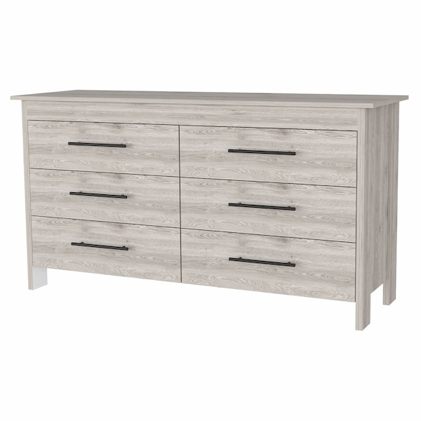 Homeroots 32" Light Gray Six Drawer Double Dresser 488520 - main
