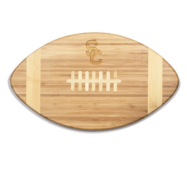 Picnic Time Family Of Brands NCAA USC Trojans Touchdown! Football Cheese Board - Novelty Charcuterie Board 896-00-505-093-0 - main