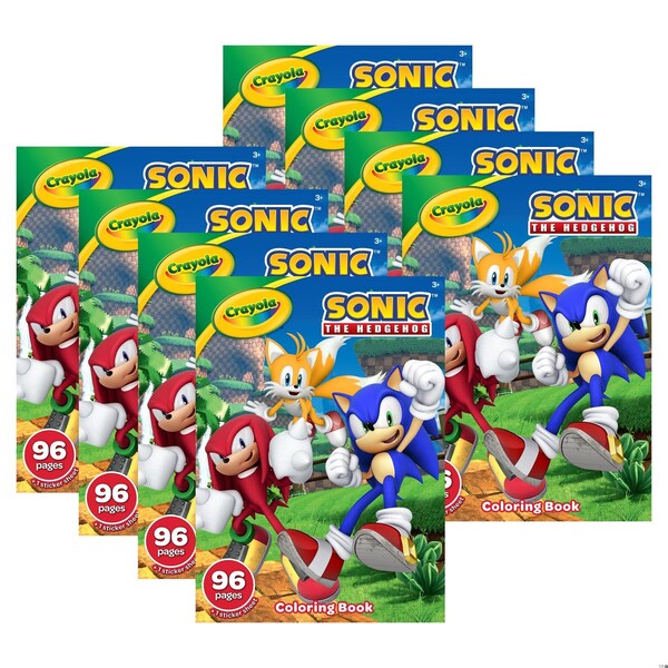 Crayola Sonic the Hedgehog Coloring Book, 96 Coloring Pages, 8PK 04-0847 - main