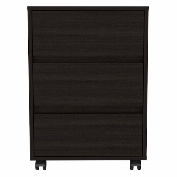 Homeroots 18" Black Three Drawer Rolling Cabinet 403737 - main