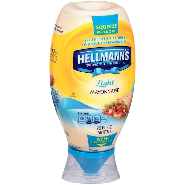 Hellmanns Light Mayonnaise, 20 Fluid Ounce, 12PK 35428 - main