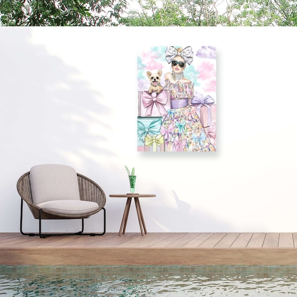 Trademark Fine Art Outdoor Canvas Art Jess Stempel 'Fashion 3' Wall Art for Patios, or Gardens GRL01813-OC2432WR - main