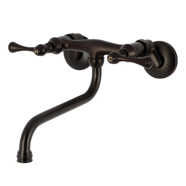 Kingston Brass Double-Handle Wall Mount Bathroom Faucet, Oil Rubbed Bronze KS315ORB - main