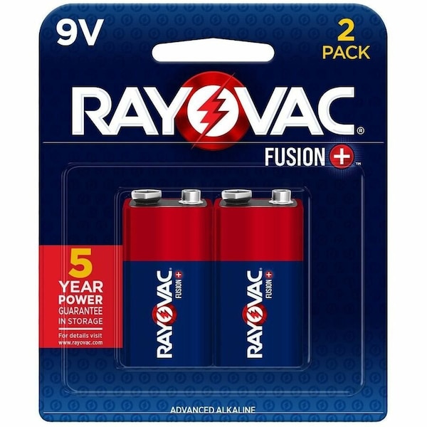Rayovac Fusion Alkaline Battery, 9V 9V DC 2 PK A16042TFUS - main