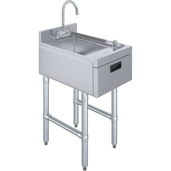 Amgood 22 in. x 15 in. Underbar Hand Sink with Soap and Towel Dispenser SINK UHS-2215-STD-Z - main