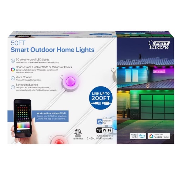 Feit Electric Feit LED Smart-Enabled Color Changing String Lights Multicolored 50 ft. 30 lights SL50-30/RGBTW/A - main