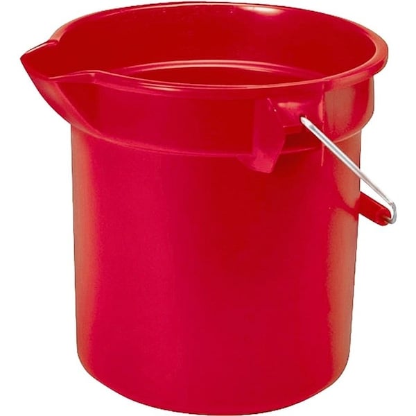 Rubbermaid Brute Bucket, 10 qt Capacity, 10-1/2 in Dia, Plastic, Red FG296300RED - main