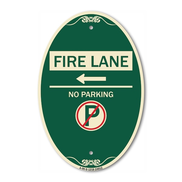 Signmission Fire Lane - No Parking With No Parking Symbo, 12 In X 18 In Architectural, Heavy Gauge Aluminum A-OV-G-1218-24012 - main