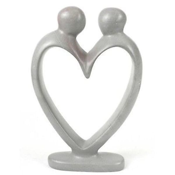 Smolart Handcrafted Soapstone Lovers Heart Sculpture- White KSALOV8-W - main