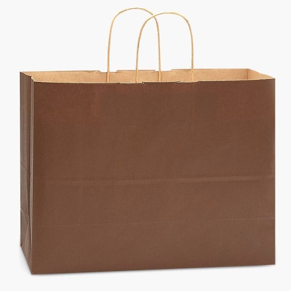 Nashville Wraps Chocolate Brown Recycled Kraft Bag, Vogue 16x6x12", 100PK HVTCH - main