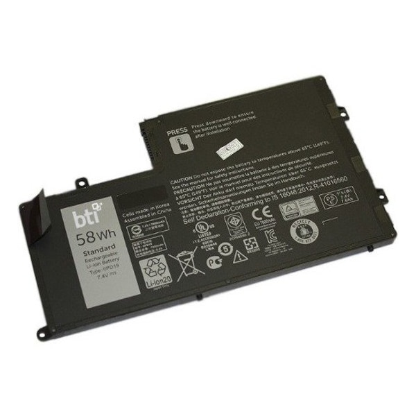 Battery Technology BTI Battery - For Notebook - Battery Rechargeable - 7600 mAh - 7.4 V DC 0PD19-BTI - main