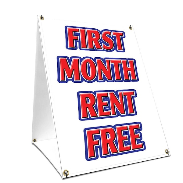 Signmission First Month Rent Free, 36 Inch x 24 Inch A-frame Yard Sign, Plastic Sign SBC-2436-First Month Rent Free - main