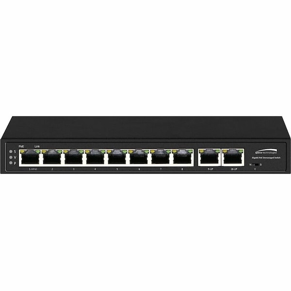 Speco Technologies 10-port switch, 8-port PoE Full Gigabit, 802.3 af/at, PoE Watchdog P8S10G - main