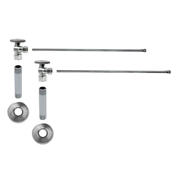 Mountain Plumbing Lavatory Kit - Brass Oval Handle 1/4 Turn Valve (MT401-NL) in Satin Chrome MT4934-NL/SC - main
