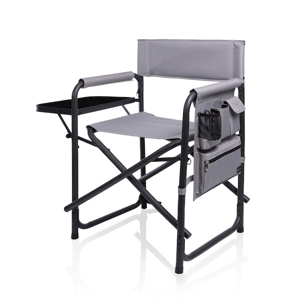 Picnic Time Family Of Brands Sports Chair, Gray with Black Accents 809-00-105-000-0 - main