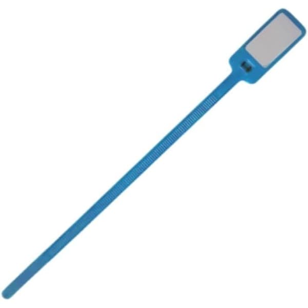 Kable Kontrol Write On Zip Tie Tags, 6in L, 40 Lbs Strength, 1-3/8in x 5/8in Flag Size, 100Pcs, Blue, 100PK CTWO-NF-6-40-BL - main