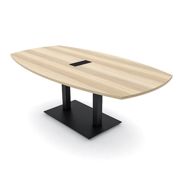 Skutchi Designs Arc Rectangle Meeting Room Table, 45 in W, 84 in L, Brown HAR-AREC-48X84-DOU.BK-K525-EBLK - main