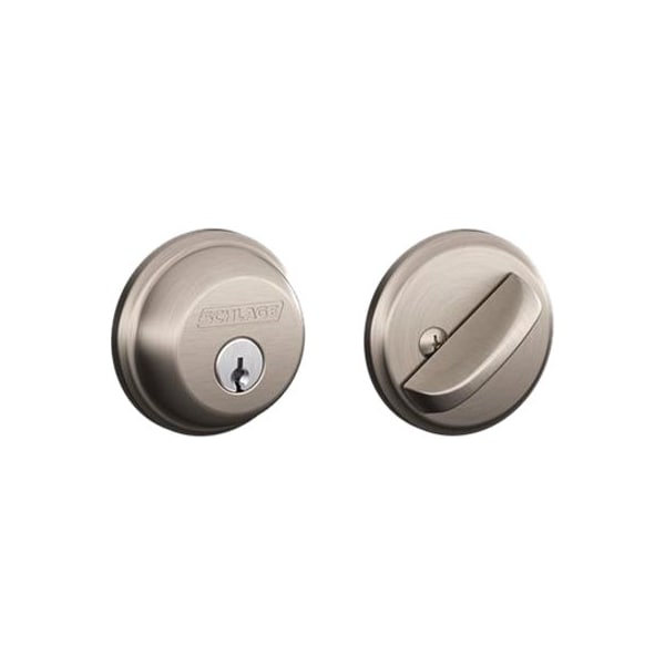 Schlage Deadbolt, Satin Nickel, Single Cylinder B60N 619 - main