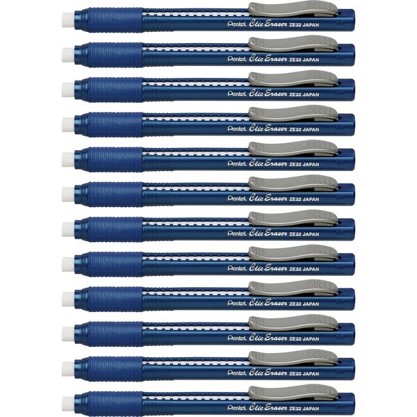 Pentel Eraser, Clic, Grip, Blue, PK12 ZE22CBX - main