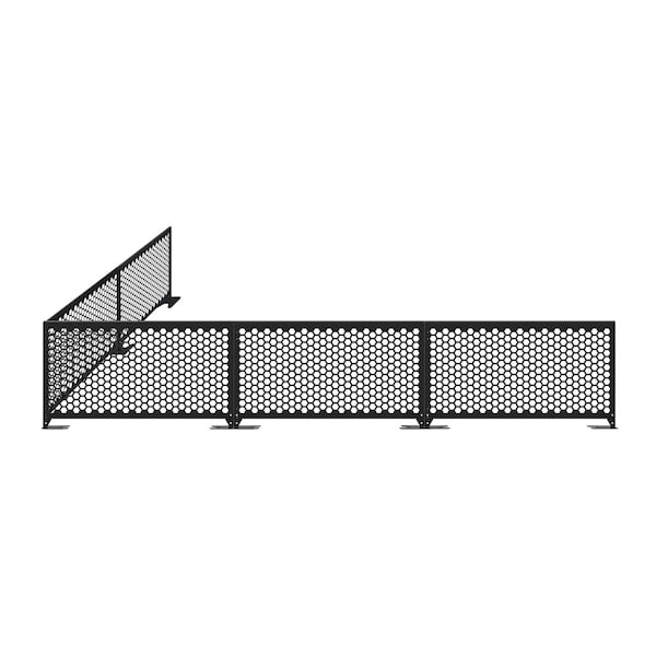 Factory 2U Commercial Patio Black Steel Bar Restaurant Fence Kit, 25ft L, 36in H, Flexible Layout, Powdercoat 805687 - main