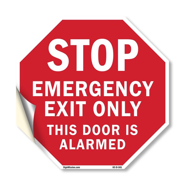 Signmission Exit Sign, Vinyl Decal, 18 in W, 18 in H OC-D-18-301 - main