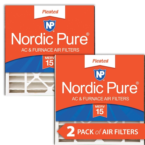 Nordic Pure 20x20x5 Pleated Air Filter, High Capacity, Electrostatically Charged Synthetic Media, MERV 15, 2 PK 20x20x5ABM15-2 - main
