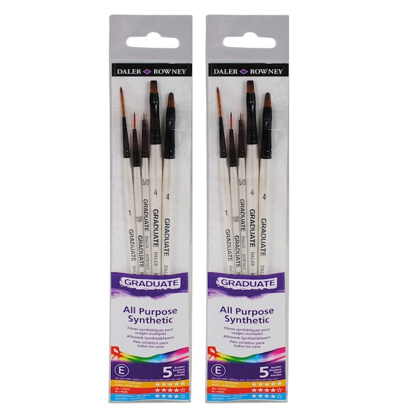 Daler-Rowney Graduate Detail Brush Set, Synthetic, 5-Piece Set, 2PK D212550003 - main