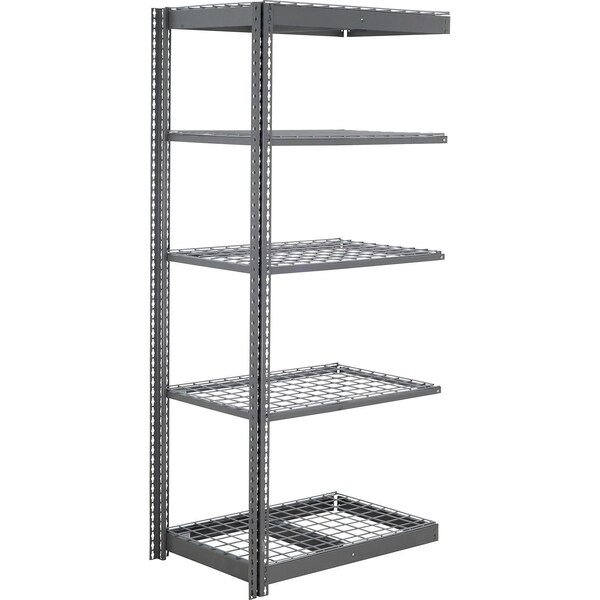 Global Industrial 5 Shelf, Commercial Duty Boltless Shelving, Add On, 48"W x 18"D x 84"H, Wire Deck B3153762 - main