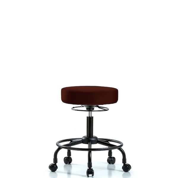 Blue Ridge Ergonomics Desk Stool, Vinyl, RT, Casters, Burg BR-VDHSO-RT-RC-8569 - main