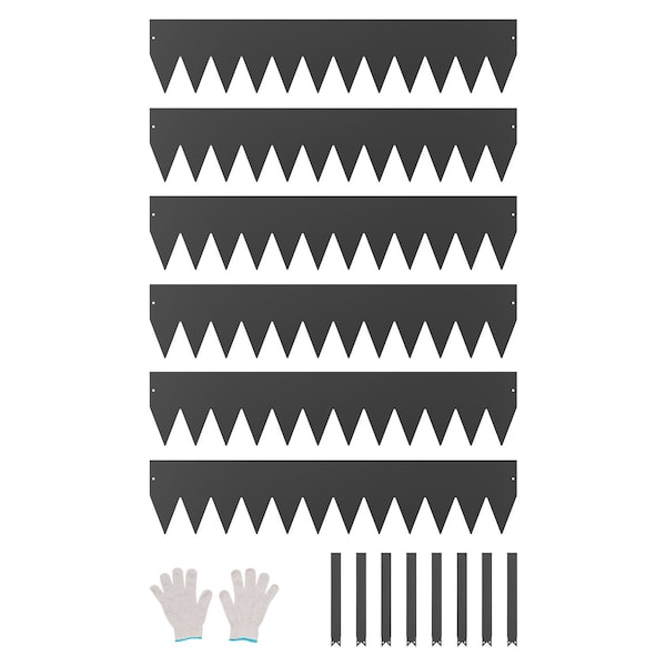 Vevor Steel Landscape Edging 6 Packs 40 x 8in Rust-Resistant Garden Edging, 6PK ZY-40X8-6Black - main