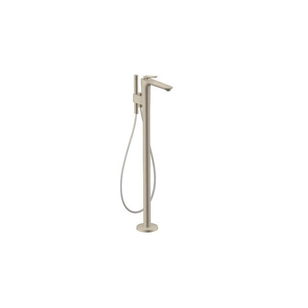 Axor Citterio C Freestanding Tub Filler Trim with 1.75gpm Handshower- Cubic Cut in Brushed Nickel 49441821 - main