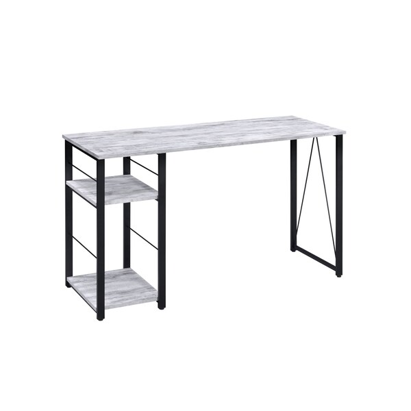 Homeroots 47" Antiqued White and Black Writing Desk 491436 - main