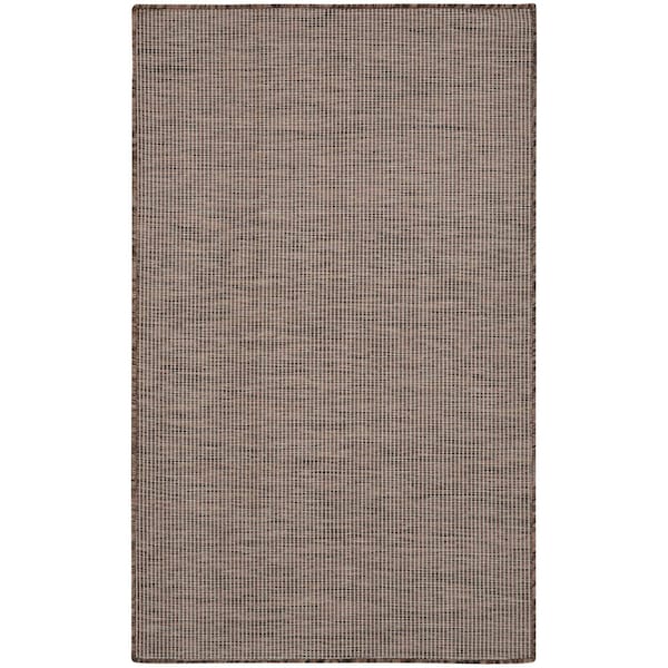 Homeroots 3' X 5' Natural Ivory And Brown Indoor Outdoor Area Rug 556227 - main