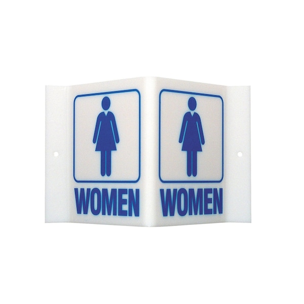 Brady V Women Sign, 6in H x 9in W x 4in D, Acrylic, Blue on White V1WO02A - main