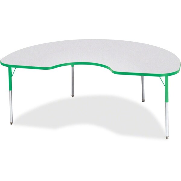 Jonti-Craft Berries Kidney Activity Table, 48 in. x 72 in., A-height, Freckled Gray/Green/Gray 6423JCA119 - main