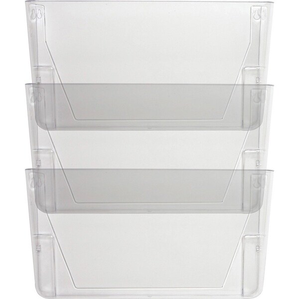 Lorell Wall File Pockets 14.8" Height x 13.1" Width x 4.3" Depth Clear, PK3 60001 - main