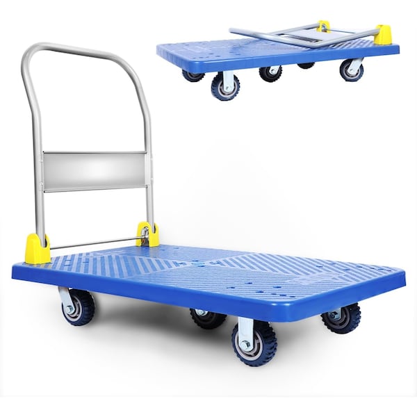 Healsmart 1320 lb Foldable Push Cart Dolly, Heavy Duty Collapsible Hand Truck and Flatbed Wagon HITRUK26X44BLU1320 - main
