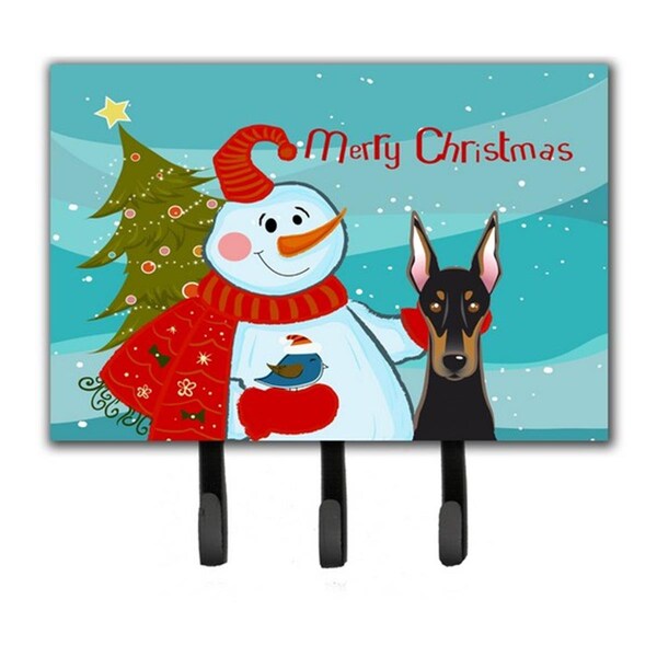 Carolines Treasures Snowman With Doberman Leash and Key Holder BB1865TH68 - main