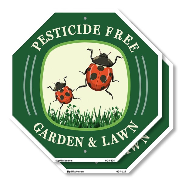 Signmission Pesticide Free Garden & Lawn, 10 inch X 10 inch, Aluminum Metal Signs, 2PK OC-A-2PACK-10-124 - main