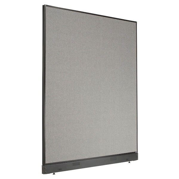 Global Industrial Interion Office Partition Panel with Pass-Thru Cable, 60-1/4"W x 100"H, Gray 695790PGY - main